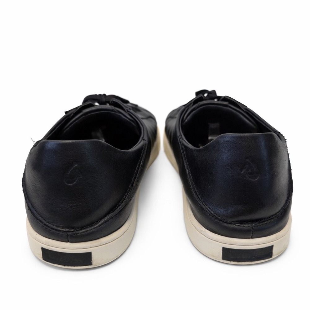 OluKai Kahu Pahaha Mens Black Leather Low Top Sneakers 10414-4019 Size 12 - Picture 4 of 8